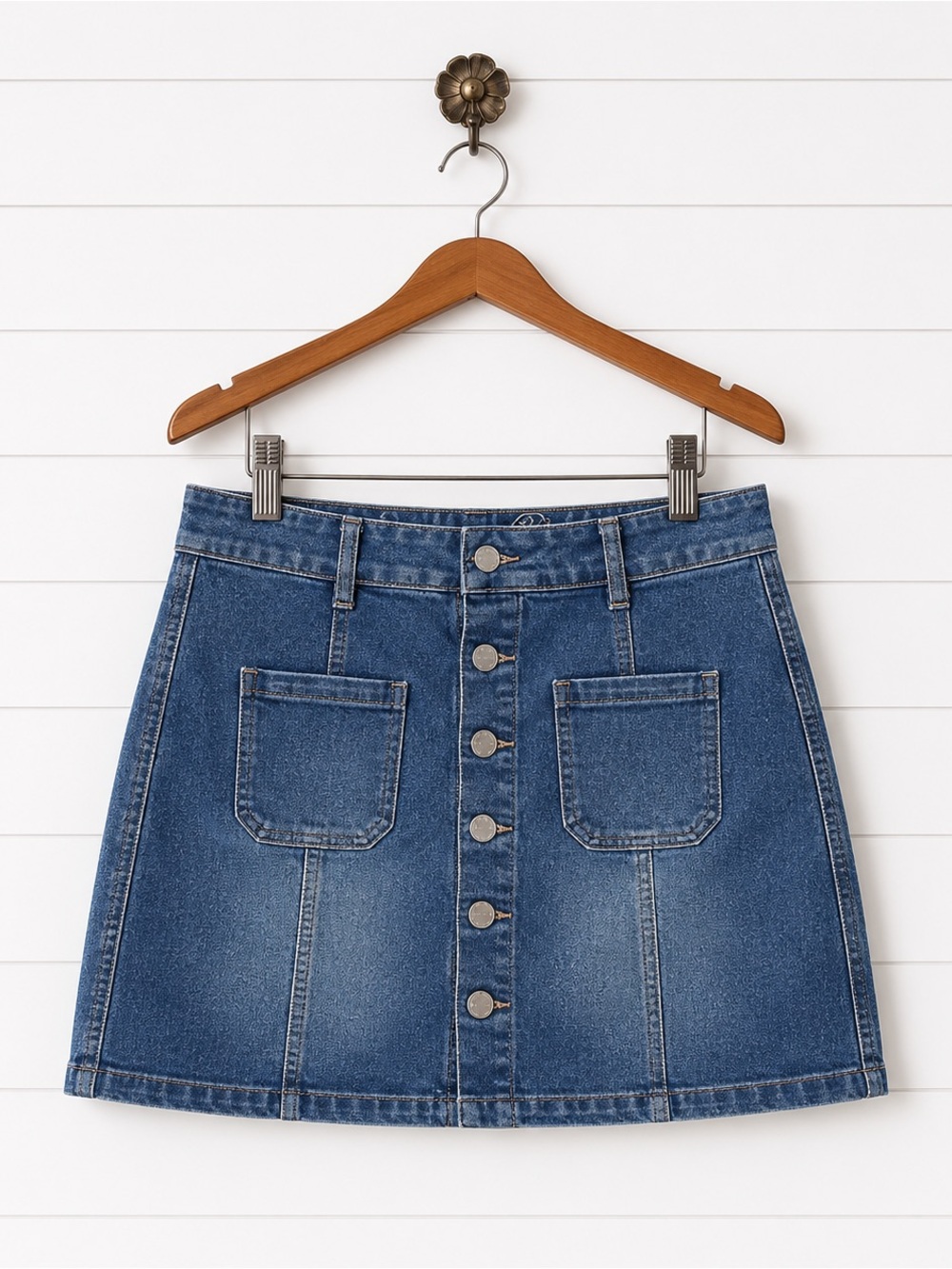 Rebel By Right blue stretch ultra micro mini denim jean skirt JR 3
